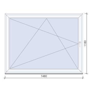 150×120 cm bukó-nyíló ablak