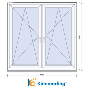 KÖMMERLING 120×120 cm TOKOSZTOTT bukó-nyíló ablak