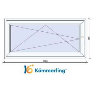 KÖMMERLING 120×60 cm bukó-nyíló ablak