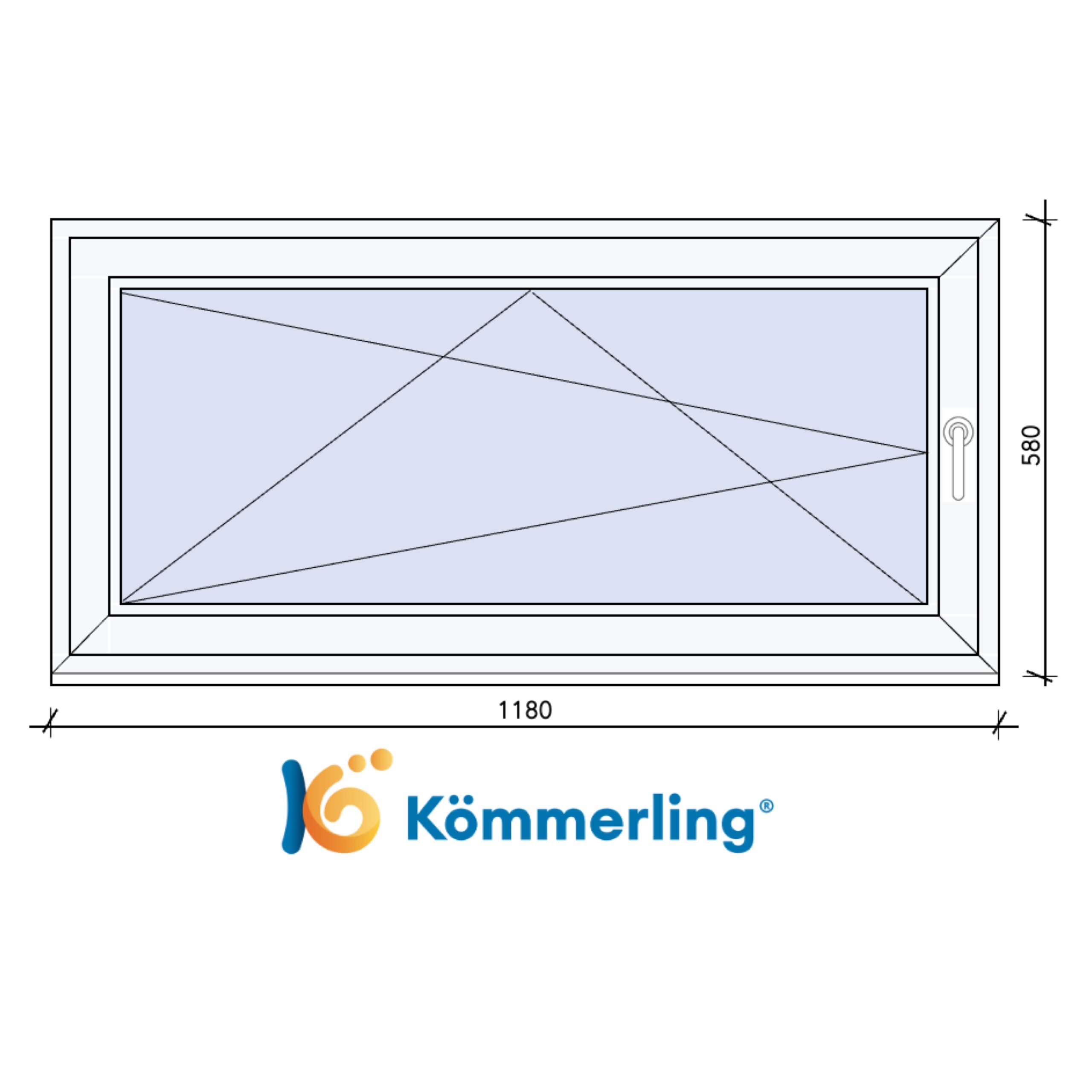 KÖMMERLING 120×60 cm bukó-nyíló ablak