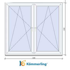 KÖMMERLING 140×140 cm TOKOSZTOTT bukó-nyíló ablak