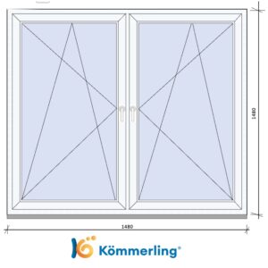 KÖMMERLING 150×150 cm TOKOSZTOTT bukó-nyíló ablak