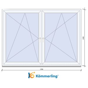 KÖMMERLING 180×150 cm TOKOSZTOTT bukó-nyíló ablak
