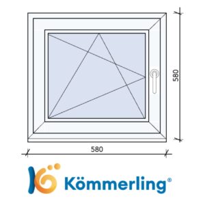 KÖMMERLING 60×60 cm bukó-nyíló ablak