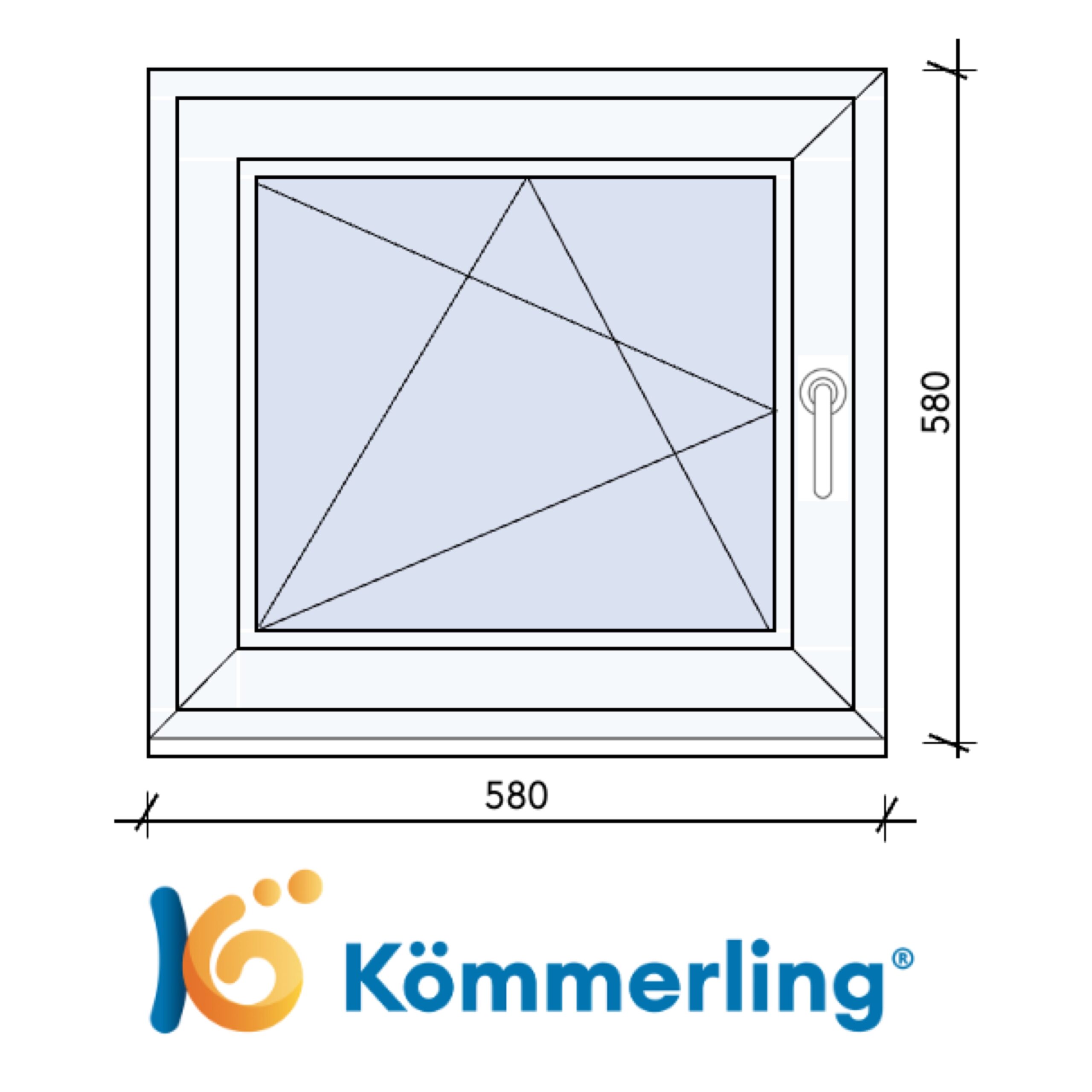 KÖMMERLING 60×60 cm bukó-nyíló ablak