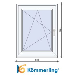 KÖMMERLING 60×90 cm bukó-nyíló ablak