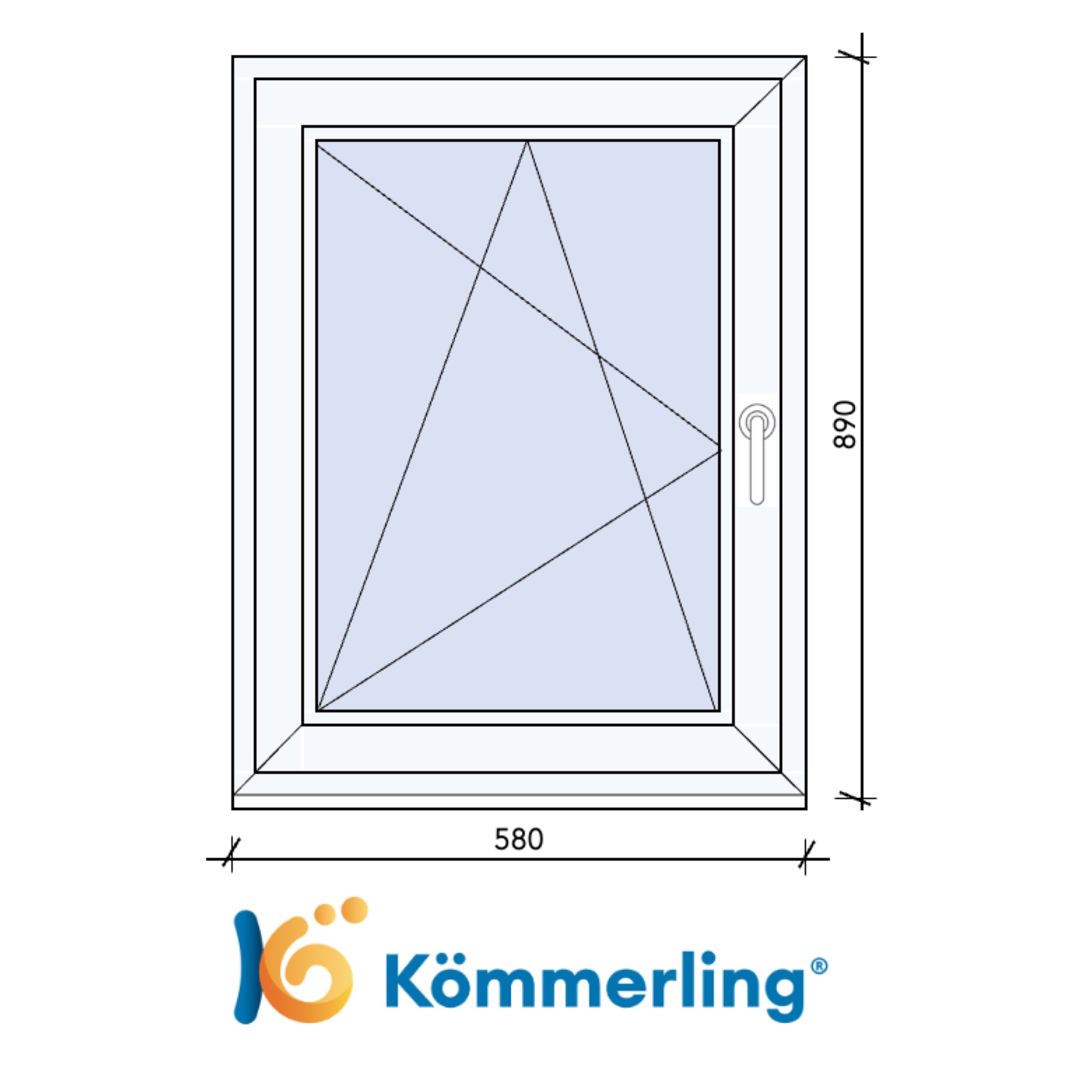 KÖMMERLING 60×90 cm bukó-nyíló ablak