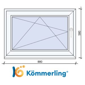 KÖMMERLING 90×60 cm bukó-nyíló ablak