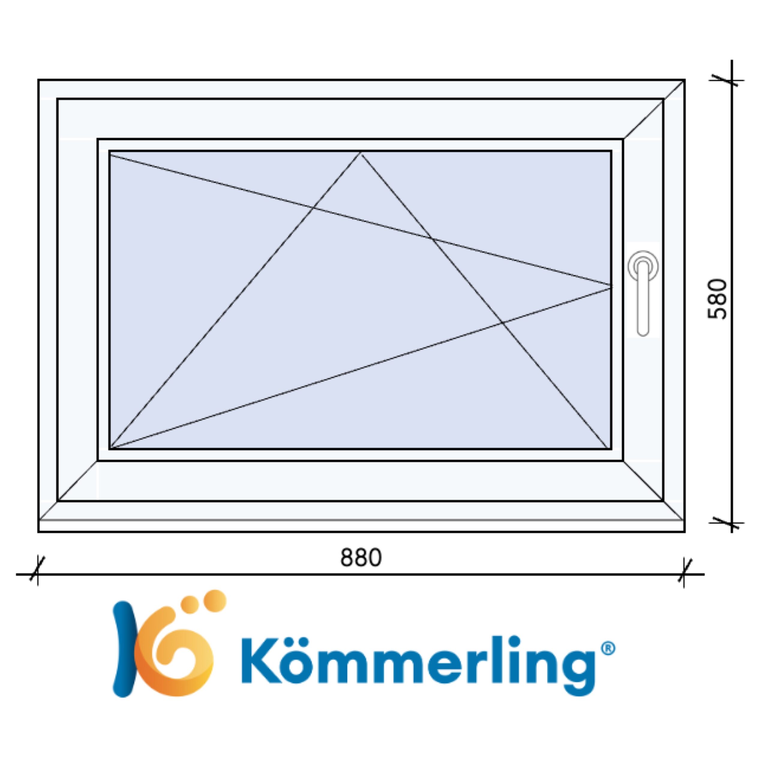 KÖMMERLING 90×60 cm bukó-nyíló ablak
