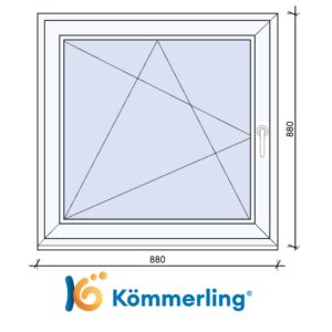 KÖMMERLING 90×90 cm bukó-nyíló ablak