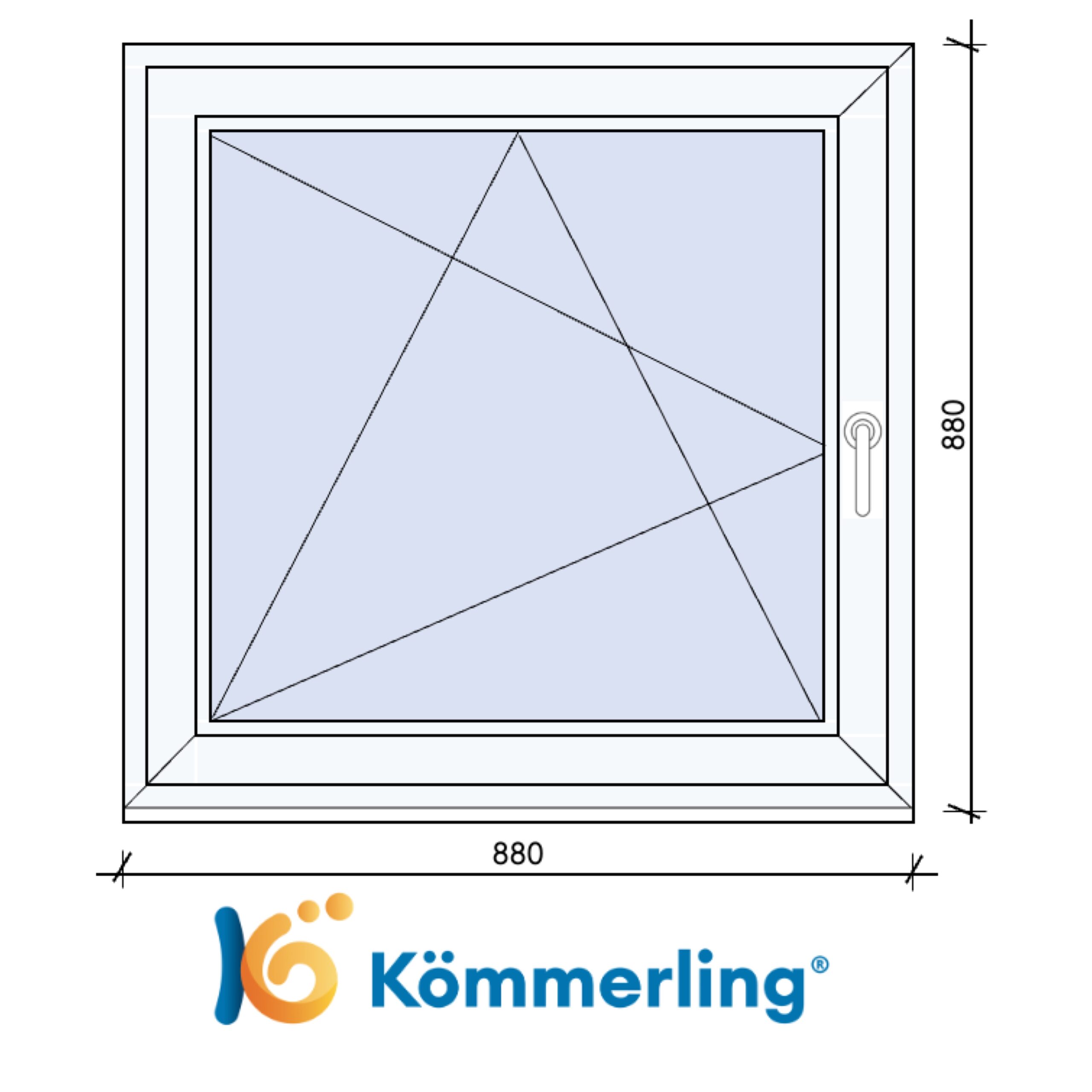 KÖMMERLING 90×90 cm bukó-nyíló ablak